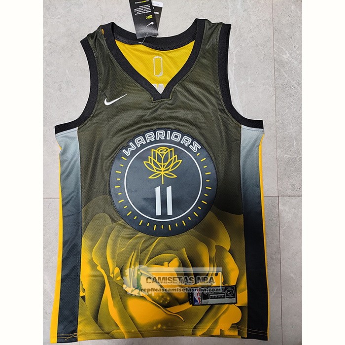 Camiseta Golden State Warriors Klay Thompson NO 11 Ciudad 2022-23 Negro